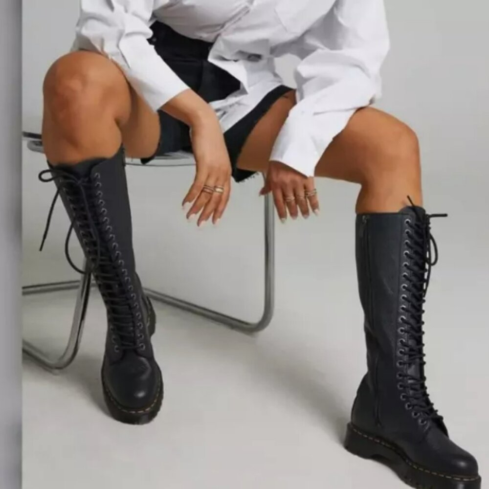 DR. MARTENS 1B60 BEX PISA KNEE HIGH Leathe BOOTS MSRP$280 SOFT+SLEEK+LightWeight - Picture 7 of 16